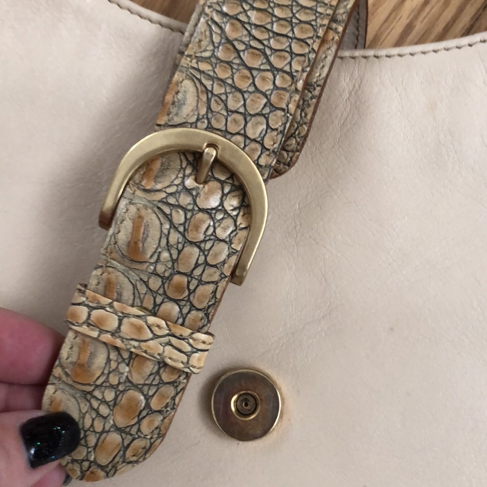 BRAHMIN CROC ITALIAN LEATHER SHOULDER PURSE - Picture 3 of 8